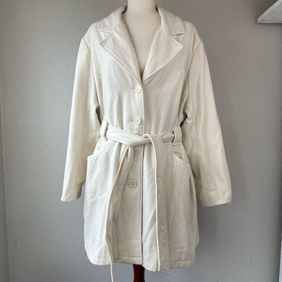 Merona Wool Blend Belted Over Coat Size 3 EUC - Picture 1 of 9